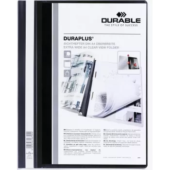 DURABLE DURAPLUS pristatymo aplankas A4+ permatomas PP, 25 vnt. pakuotė 257901