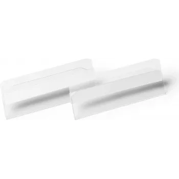 DURABLE HARD COVER lipdukų kišenė su lipniu paviršiumi 100 x 38 mm, permatoma, 10 vnt. pakelyje 118019