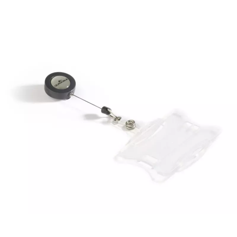 DURABLE ID kortelės laikiklis su ištraukiamu ritiniu 1 kortelei, 10 vnt. pakelis 801119