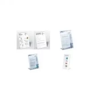DURABLE L formos A4 portretinio formato stovas, permatomas akrilas, 2 vnt. pakuotė 859619