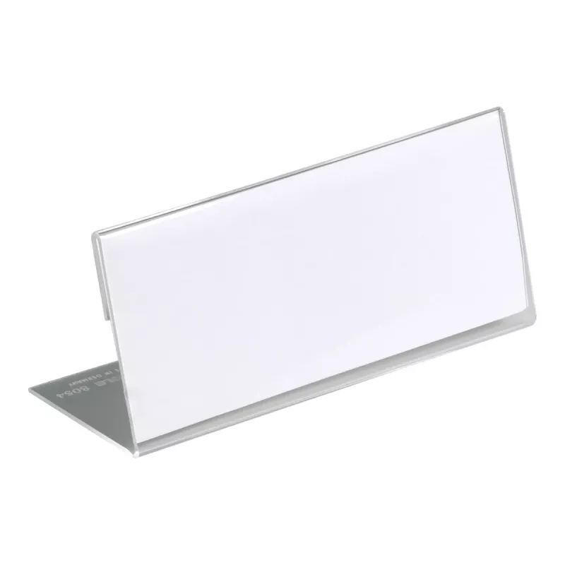 DURABLE L formos stalinė vardo lentelė 61x150 mm akrilinė permatoma, 10 vienetų paketas 805419
