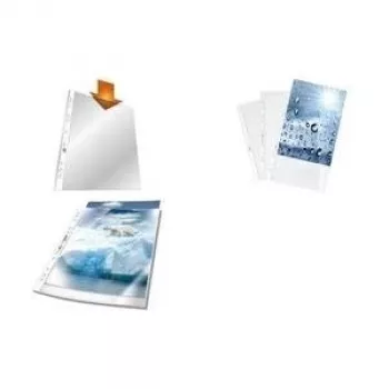 DURABLE PREMIUM A4 perforuoti kišenėlės Crystal Clear, 50 vnt. pakelis 268219
