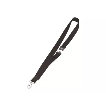 DURABLE tekstilinis kaklo dirželis 20 su karabino kabliu, juodas, 10 vnt. pakuotė (813701)