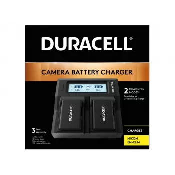 Duracell LED Dual DSLR akumuliatorių įkroviklis, skirtas Canon LP-E6, LP-E6N, LP-E6NH