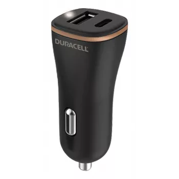 Duracell Power Travel Charger 12V USB-A + USB-C 18W PD Automobilinis įkroviklis DR6026A