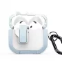 Dux Ducis AirPods 4 PECP Series PC+TPU Cover with Hook White Blue