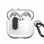 Dux Ducis Apple AirPods 4 PECL Series PC+TPU dėklas su karabinu, juodas permatomas