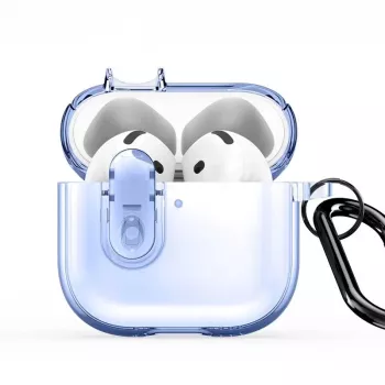 Dux Ducis Apple AirPods 4 PECL Series PC+TPU dangtelis su kabliuku, mėlynas