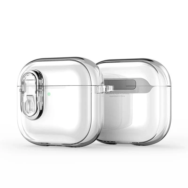 Dux Ducis Apple AirPods 4 PECL Series PC+TPU dėklas su kabliu Skaidrus