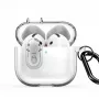 Dux Ducis Apple AirPods 4 PECL Series PC+TPU dėklas su kabliu Skaidrus