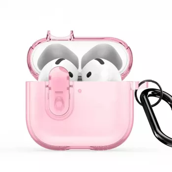Dux Ducis Apple AirPods 4 PECL Series PC+TPU Cover with Hook Pink