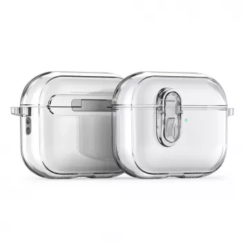 Dux Ducis Apple AirPods Pro 3 PECL Series PC+TPU dėklas su kabliuku, skaidrus