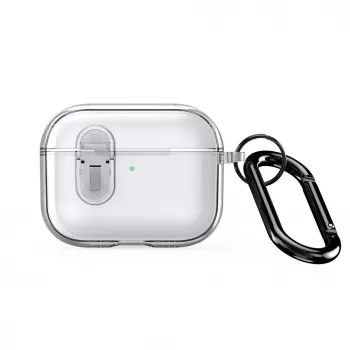 Dux Ducis Apple AirPods Pro 3 PECL Series PC+TPU dėklas su kabliuku, skaidrus