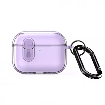 Dux Ducis Apple AirPods Pro 3 PECL Series PC+TPU dėklas su kabliuku, violetinis