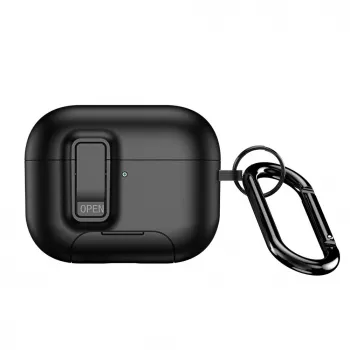 Dux Ducis Apple AirPods Pro 3 PECQ Series PC+TPU dangtelis su kabliuku, juodas