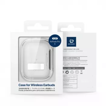 Dux Ducis Apple AirPods Pro 3 PECR Series PC+TPU dėklas su kabliuku pilkas