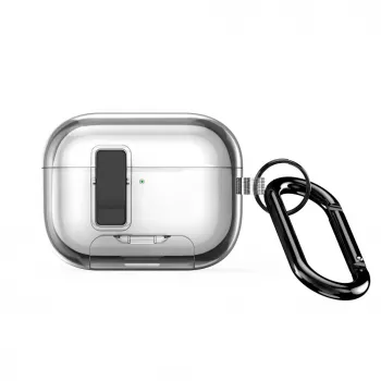 Dux Ducis Apple AirPods Pro 3 PECR Series PC+TPU dėklas su kabliuku pilkas