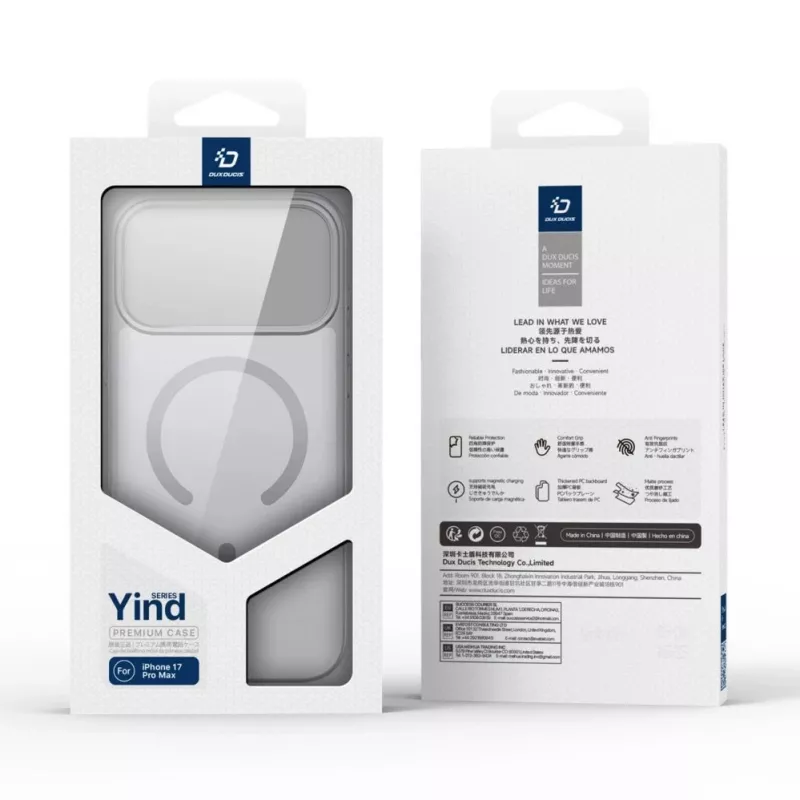 Dux Ducis Apple iPhone 17 Pro Max YIND PC+TPU Dėklas su MagSafe Pilka