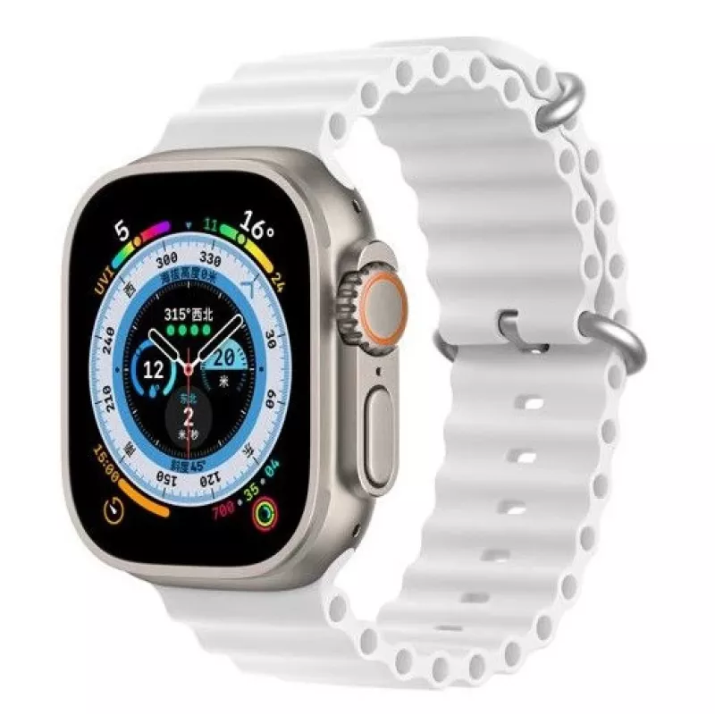Dux Ducis Apple Silicone Strap for Apple Watch 42/44/45/46/49MM White