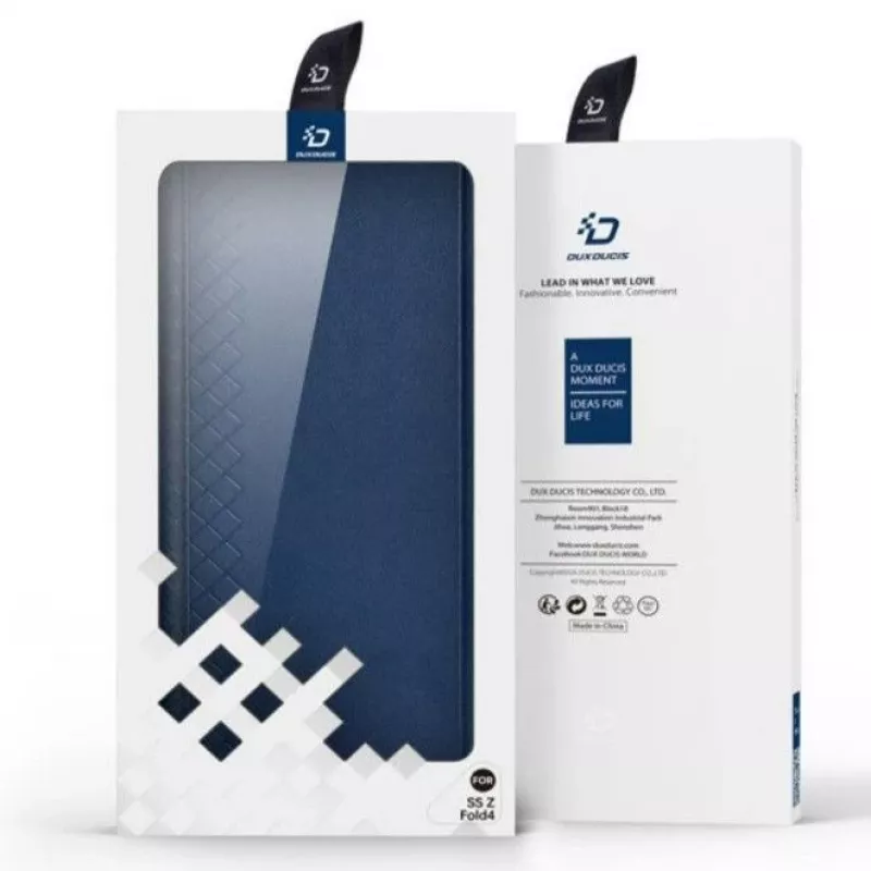 Dux Ducis Bril Series Flip Wallet Case, skirtas Samsung Galaxy Z Fold4, tamsiai mėlyna