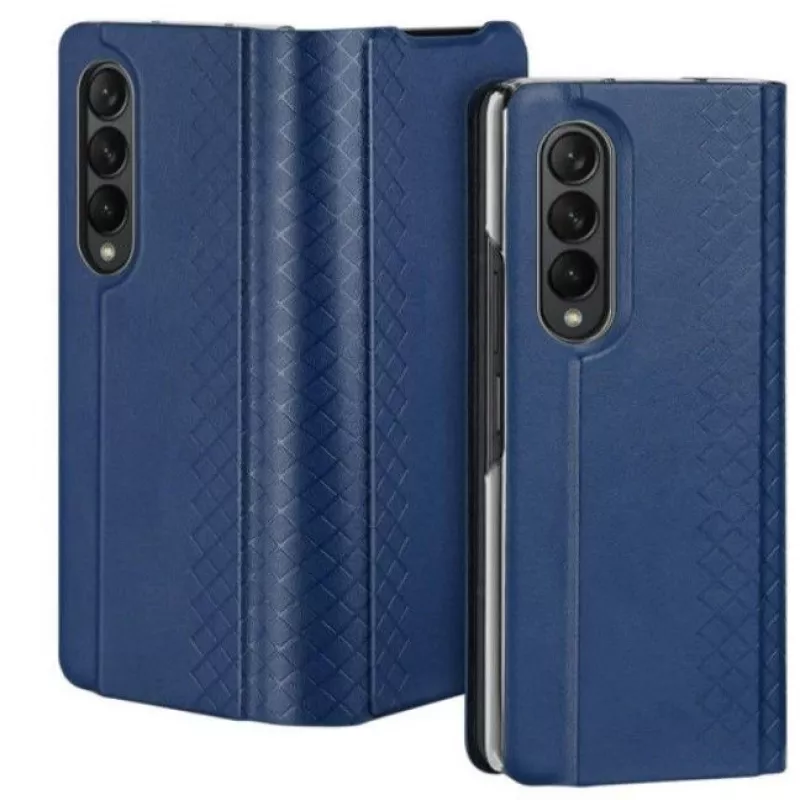 Dux Ducis Bril Series Flip Wallet Case, skirtas Samsung Galaxy Z Fold4, tamsiai mėlyna
