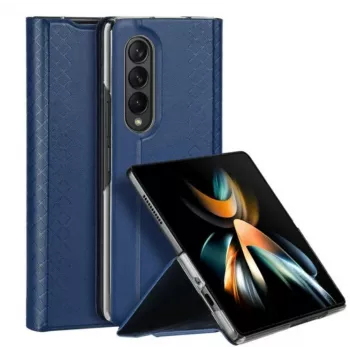Dux Ducis Bril Series Flip Wallet Case, skirtas Samsung Galaxy Z Fold4, tamsiai mėlyna