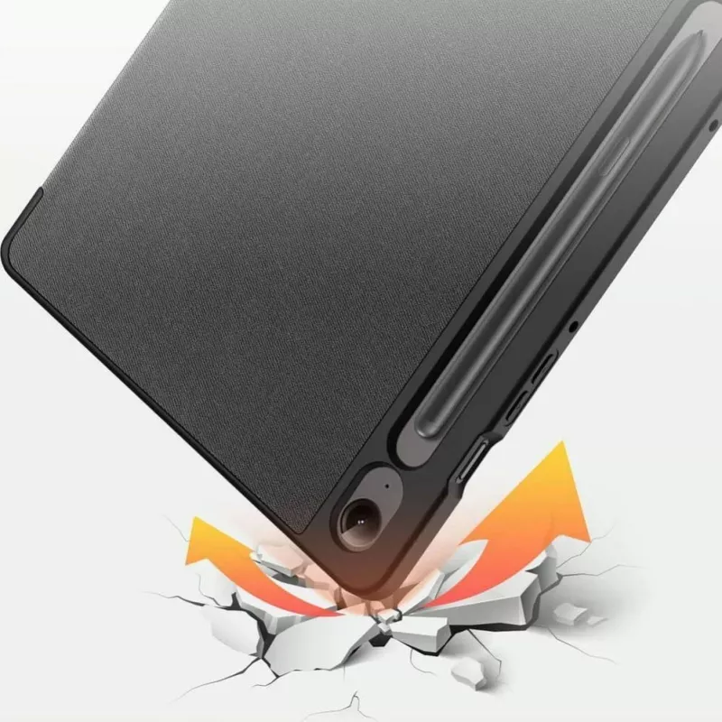 Dux Ducis Domo Series Sulankstomas Dėklas su Laikikliui Pieštukui, skirtas Samsung Galaxy Tab S9 FE/S10 FE, Juodas