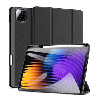 Dux Ducis Domo Series Tri-fold Stand PU Leather Tablet Cover, skirtas Xiaomi Redmi Pad 7/7 Pro, juoda