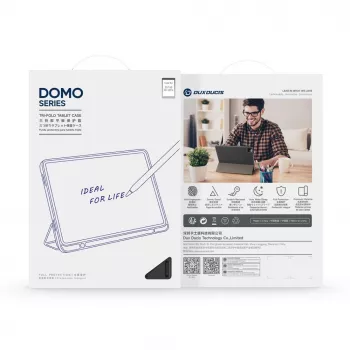 Dux Ducis Galaxy Tab S11 Ultra Domo Series Tri-fold Stand PU Leather Tablet Cover Black