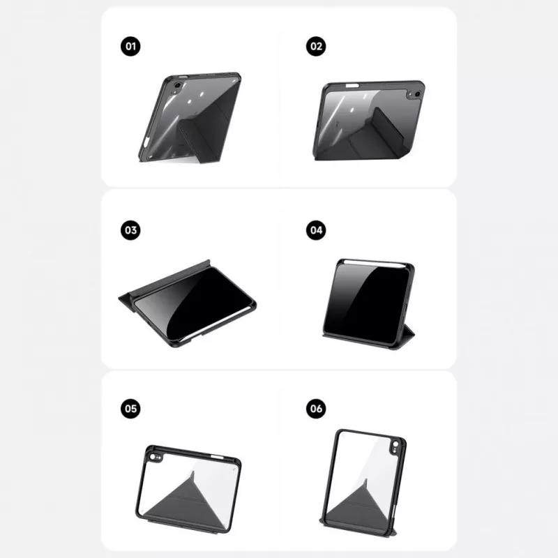 Dux Ducis Magi dėklas, skirtas iPad mini 6 (2021) Smart Cover su stovu ir Apple Pencil laikikliu - juoda
