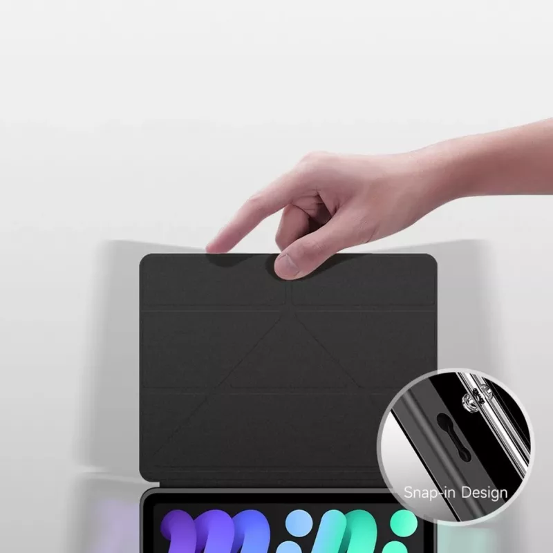 Dux Ducis Magi dėklas, skirtas iPad mini 6 (2021) Smart Cover su stovu ir Apple Pencil laikikliu - juoda