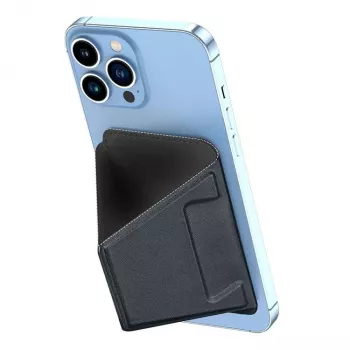 Dux Ducis Magnetinis PU odinis dėklas su pinigine ir stovu, skirtas Apple iPhone 13 Pro Max - juodas