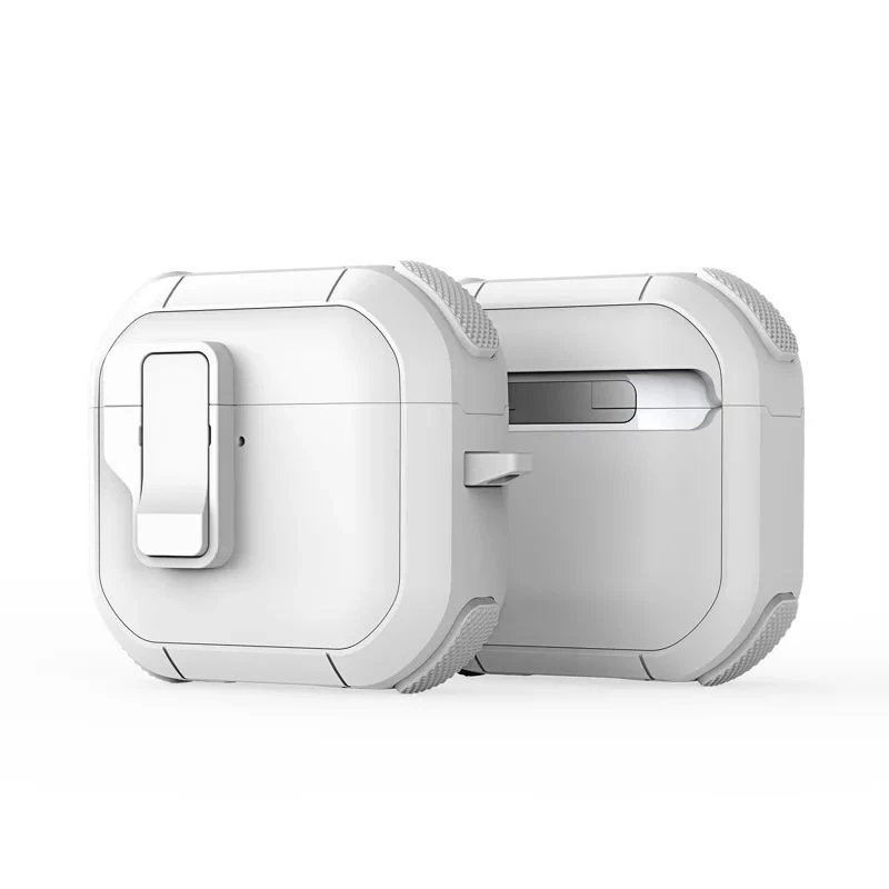 Dux Ducis PECP Series PC+TPU dangtelis su kabliuku, skirtas AirPods 4, baltas