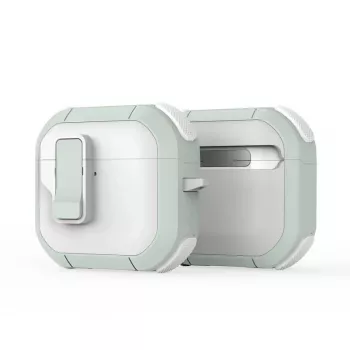 Dux Ducis PECP Series PC+TPU dangtelis su kabliuku, skirtas AirPods 4, balta žalia