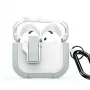 Dux Ducis PECP Series PC+TPU dangtelis su kabliuku, skirtas AirPods 4, balta žalia
