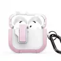 Dux Ducis PECP Series PC+TPU dangtelis su kabliuku, skirtas AirPods 4, balta rožinė