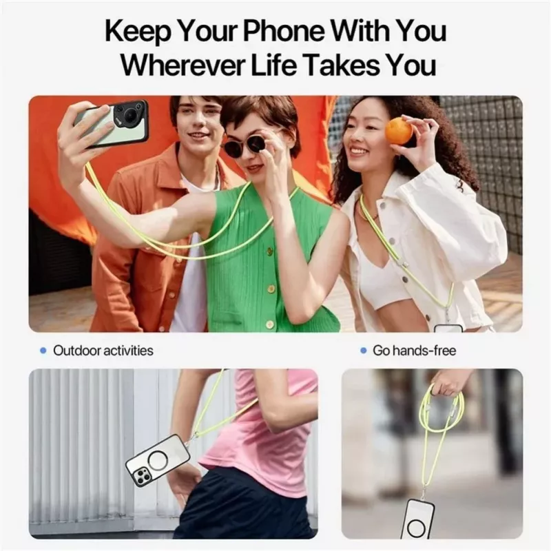 DUX DUCIS Plaz Cross-Body telefono dirželis žalia/geltona