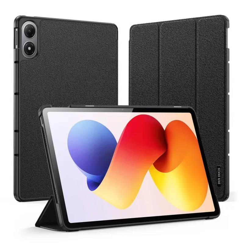 Dux Ducis Redmi Pad 2 Pro Domo Series Tri-fold Stand PU Leather Tablet Cover Black