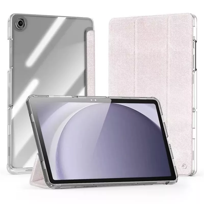 Dux Ducis Samsung Galaxy Tab A9 Plus TPU+PC+Odėlė Skaidrus Dėklas Šviesiai Rožinis