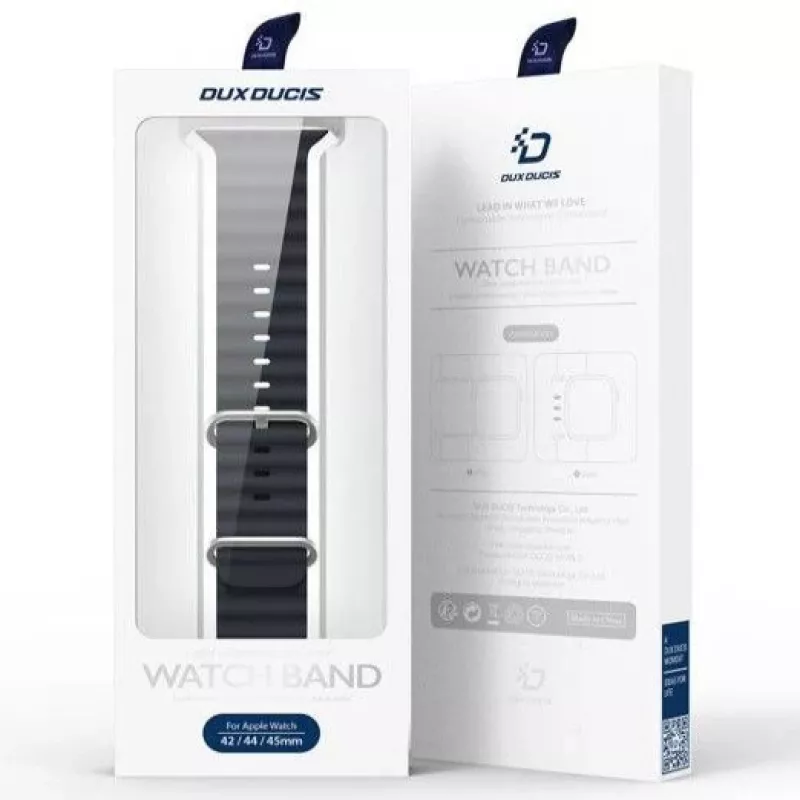 Dux Ducis Silicone Watch Strap for Apple Watch Series 8/7/6/5/4/3/2/SE (38/40/41mm) - Grey