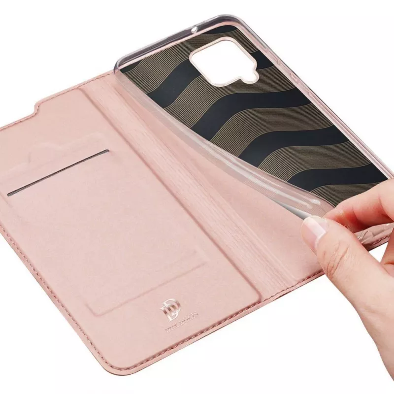DUX DUCIS Skin Pro Flip Case, skirta Samsung Galaxy A54 5G, rožinė, PU oda su kortelių kišene ir stovu