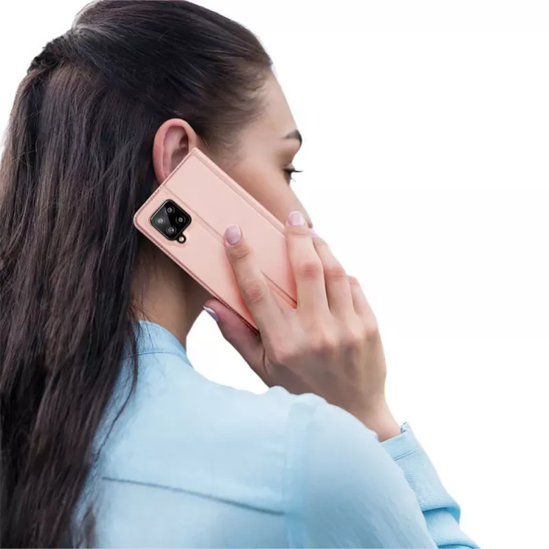 DUX DUCIS Skin Pro Flip Case, skirta Samsung Galaxy A54 5G, rožinė, PU oda su kortelių kišene ir stovu