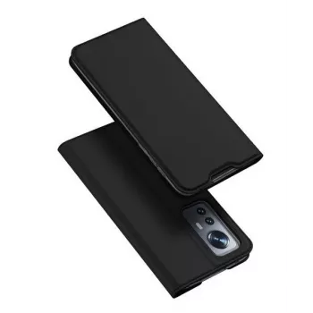 Dux Ducis Skin Pro Holster Cover Flip Case, skirta Xiaomi 12X / 12, juoda, PU oda, kortelių kišenė, atlenkiama kojelė