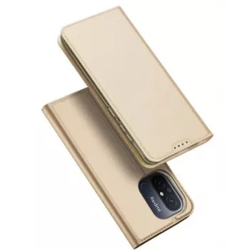 Dux Ducis Skin Pro Series Flip Card Wallet Stand Case, skirta Xiaomi Redmi 12C / Poco C55, auksinė