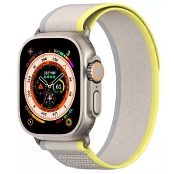 Dux Ducis Sport Velcro Strap, skirtas Apple Watch 9 / 8 / 7 / 6 / SE / 5 / 4 / 3 / 2 / 1 (38, 40, 41 mm) Geltona