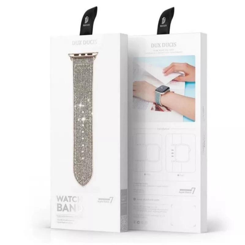 DUX DUCIS Nerūdijančio plieno grandinėlė Apple Watch 7/6/5/4/3/2/SE (41/40/38 mm) sidabrinė