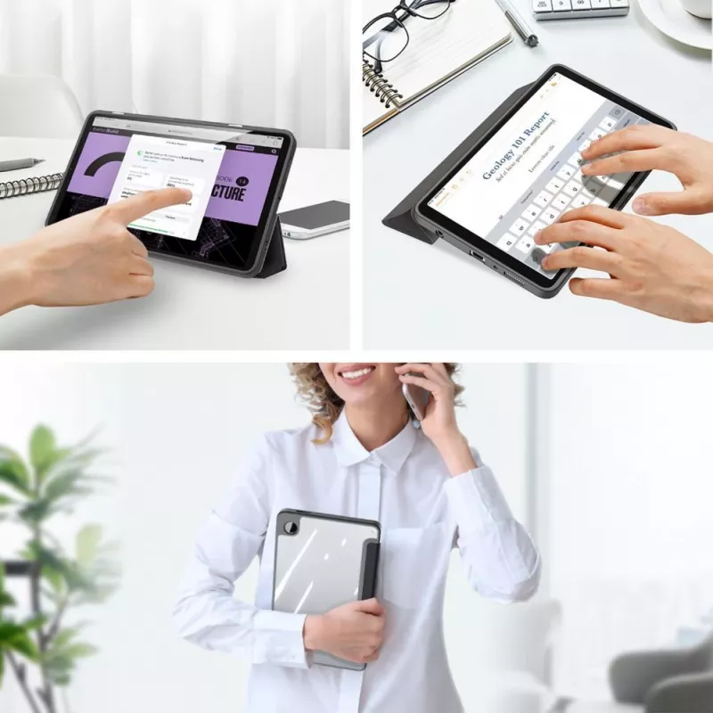 Dux Ducis Toby Folio Case su Flip Stand, skirta Samsung Galaxy Tab A9 8.7 inch - Juoda