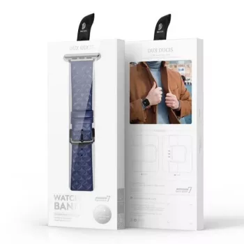 Dux Ducis Trap Odinis Laikrodžio Dirželis, Skirtas Apple Watch 7/6/5/4/3/2/SE (45/44/42mm) Tikros Odos Apyrankė Mėlyna