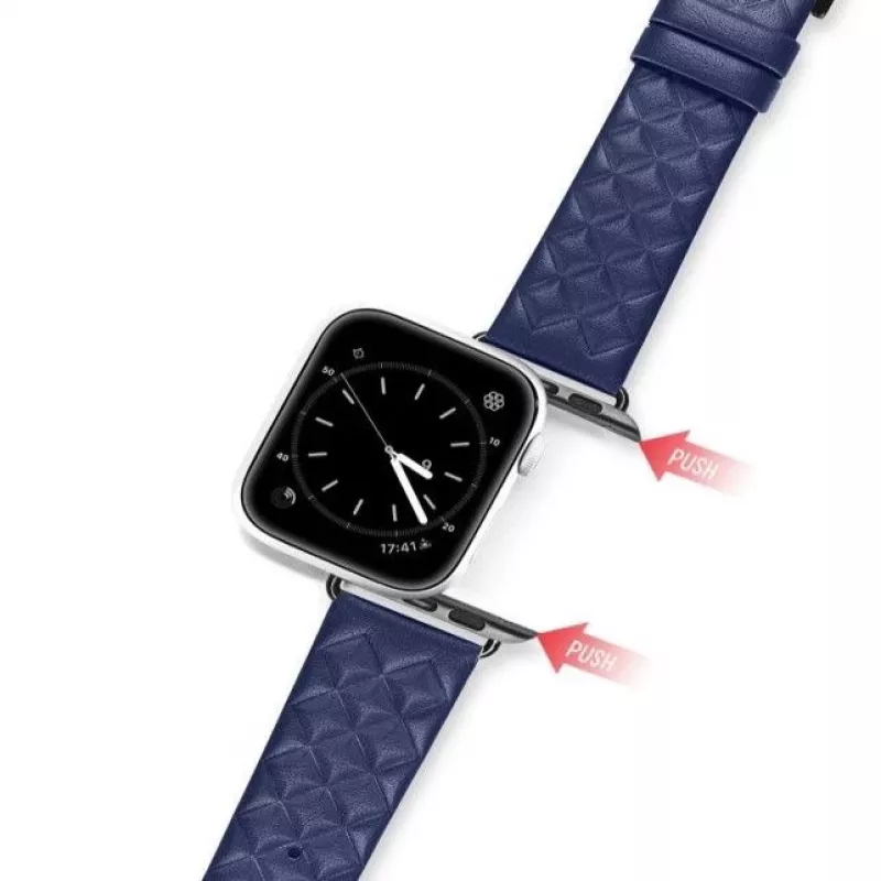 Dux Ducis Trap Odinis Laikrodžio Dirželis, Skirtas Apple Watch 7/6/5/4/3/2/SE (45/44/42mm) Tikros Odos Apyrankė Mėlyna