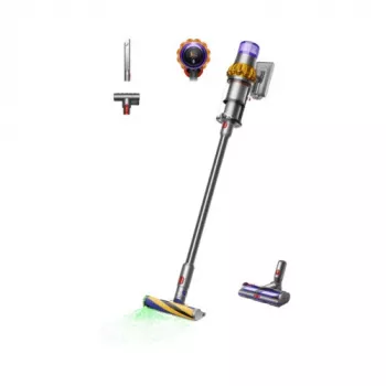 Dyson V15 Detect Absolute belaidis lazdelinis dulkių siurblys, nerūdijantis plienas, 240AW, LCD ekranas, 60 min. veikimo laikas